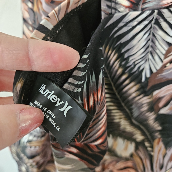 Hurley Black and Pink Tropical One Piece Swimsuit - Picture 4 of 5